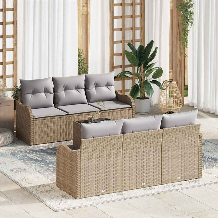 Set de canapele pentru grădină 7 pcs Bej, Gri 55 x 55 x 37 cm - WALTI WALTI