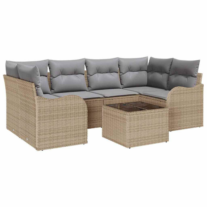 Set de canapele pentru grădină cu pernă Manual 7 pcs Bej și gri - WALTI WALTI