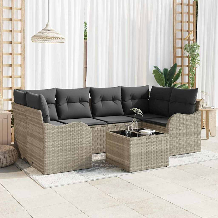 Set de canapele pentru grădină 7 pcs Gri deschis și gri închis - WALTI WALTI