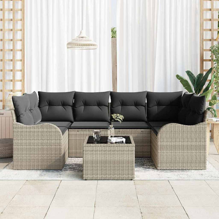 Set de canapele pentru grădină 7 pcs Gri deschis și gri închis - WALTI WALTI