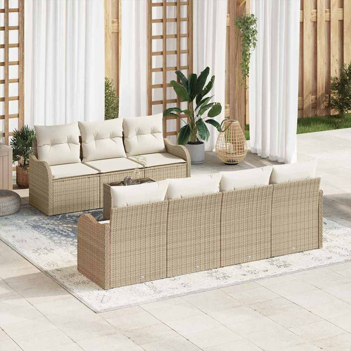 Set de canapele pentru grădină 8 pcs Bej, crem 55 x 55 x 37 cm - WALTI WALTI