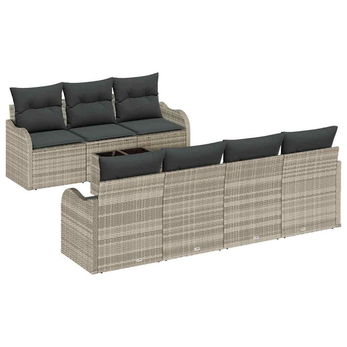 Set de canapele pentru grădină cu pernă 8 pcs Gri deschis - WALTI WALTI
