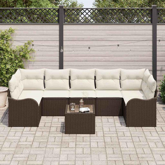 Set de canapele pentru grădină 8 pcs Maro, Crem 55 x 55 x 37 cm - WALTI WALTI