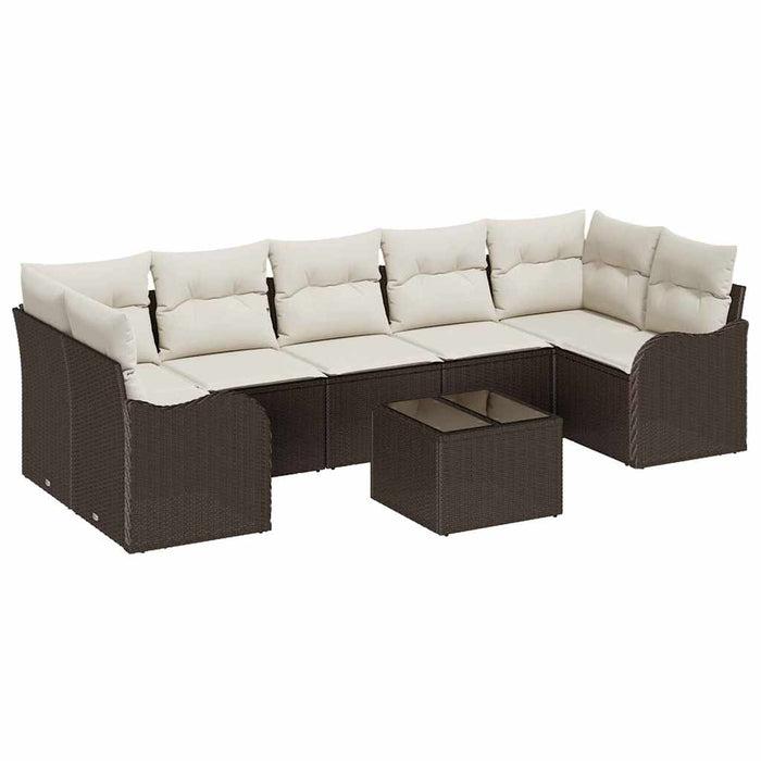 Set de canapele pentru grădină 8 pcs Maro, Crem 55 x 55 x 37 cm - WALTI WALTI