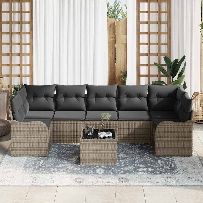 Set de canapele pentru grădină Manual 8 pcs Gri 55 x 55 x 37 cm - WALTI WALTI