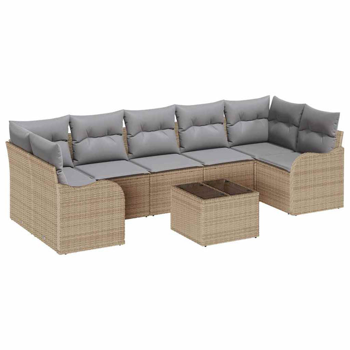 Set de canapele pentru grădină 8 pcs Bej, Gri 55 x 55 x 37 cm - WALTI WALTI