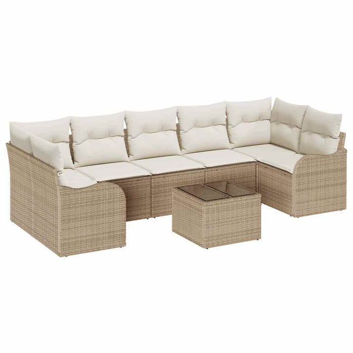 Set de canapele pentru grădină cu pernă 8 pcs Bej și crem - WALTI WALTI
