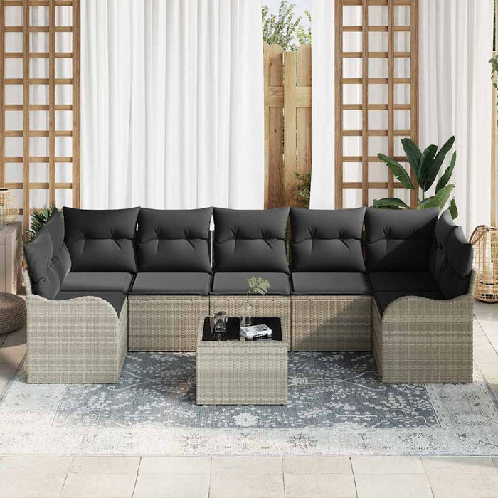 Set de canapele pentru grădină 8 pcs Gri deschis și gri închis - WALTI WALTI