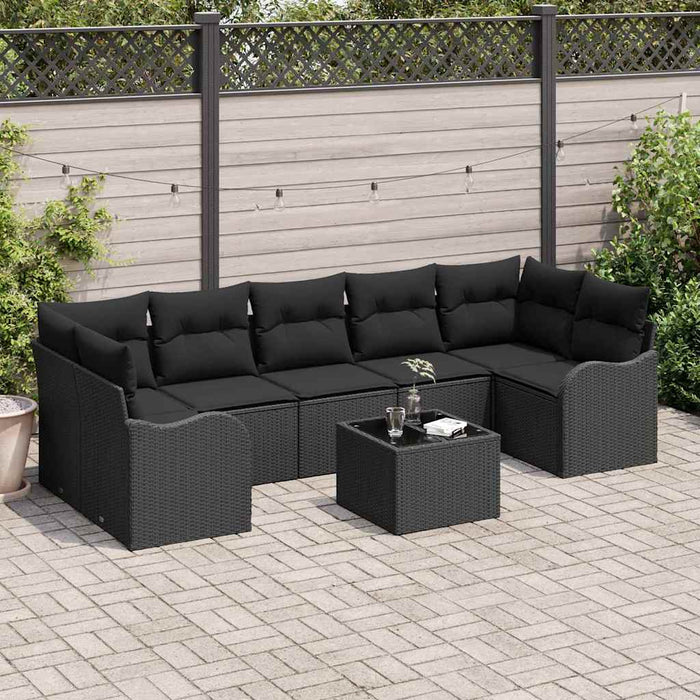 Set de canapele pentru grădină 8 pcs Negru 55 x 55 x 37 cm - WALTI WALTI