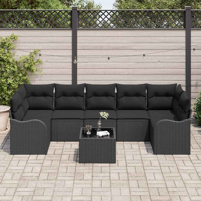Set de canapele pentru grădină 8 pcs Negru 55 x 55 x 37 cm - WALTI WALTI
