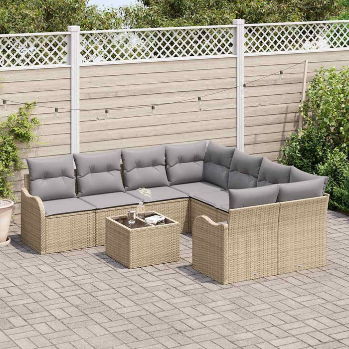 Set de canapele pentru grădină cu pernă Manual 9 pcs Bej și gri - WALTI WALTI