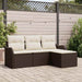 Set de canapele pentru grădină cu pernă 4 pcs Maro Rattan poli - WALTI WALTI
