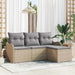 Set de canapele pentru grădină cu pernă 4 pcs Bej Rattan poli - WALTI WALTI