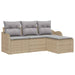 Set de canapele pentru grădină cu pernă 4 pcs Bej Rattan poli - WALTI WALTI