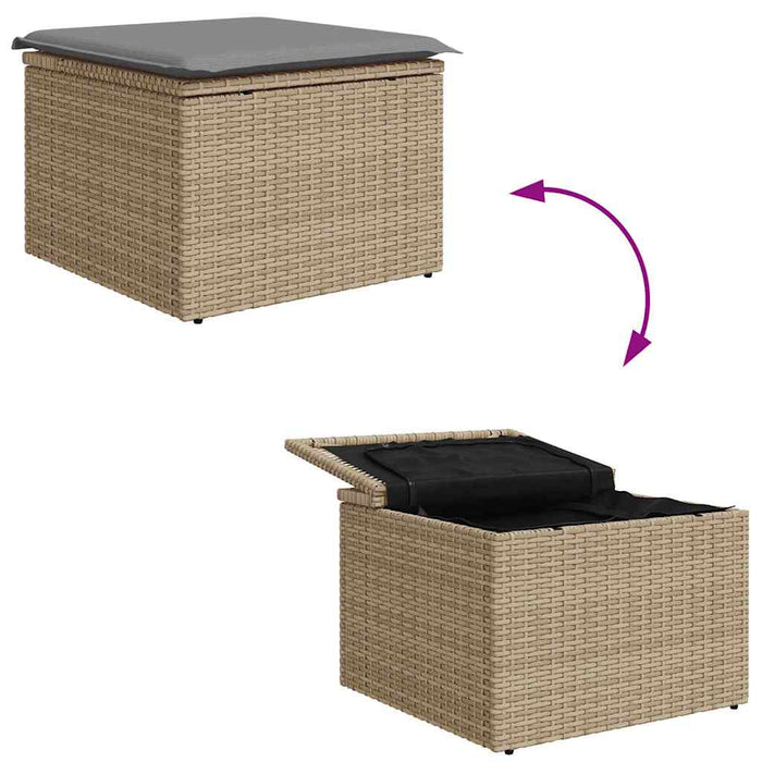 Set de canapele pentru grădină cu pernă 4 pcs Bej Rattan poli - WALTI WALTI