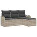 Set de canapele pentru grădină 4 pcs Gri deschis Rattan poli - WALTI WALTI