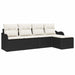Set de canapele pentru grădină cu pernă 5 pcs Negru Rattan poli - WALTI WALTI