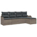 Set de canapele pentru grădină cu pernă 5 pcs Gri Rattan poli - WALTI WALTI