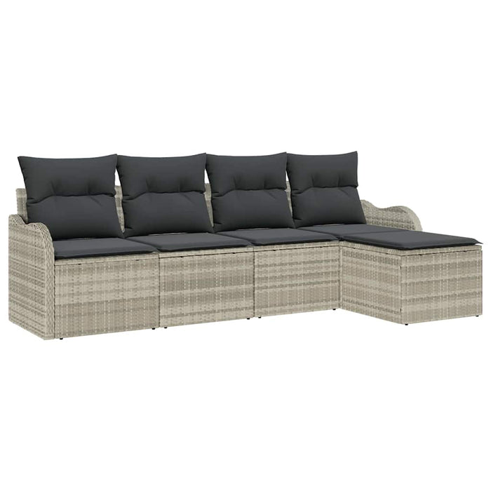 Set de canapele pentru grădină 5 pcs Gri deschis Rattan poli - WALTI WALTI