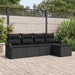 Set de canapele pentru grădină cu pernă 5 pcs Negru Rattan poli - WALTI WALTI