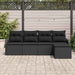 Set de canapele pentru grădină cu pernă 5 pcs Negru Rattan poli - WALTI WALTI