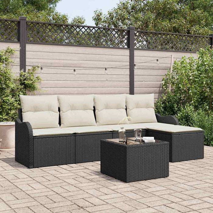 Set de canapele pentru grădină cu pernă 6 pcs Maro Rattan poli - WALTI WALTI
