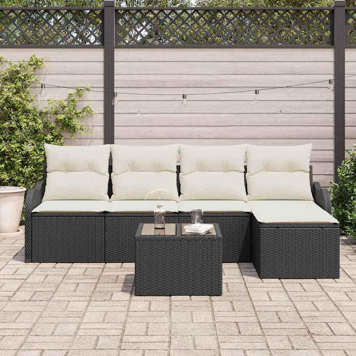 Set de canapele pentru grădină cu pernă 6 pcs Maro Rattan poli - WALTI WALTI