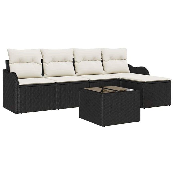 Set de canapele pentru grădină cu pernă 6 pcs Maro Rattan poli - WALTI WALTI