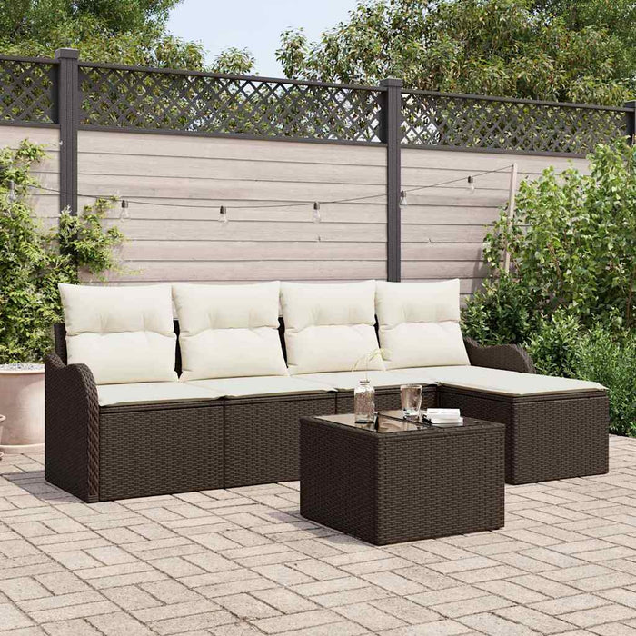 Set de canapele pentru grădină cu pernă 6 pcs Gri Rattan poli - WALTI WALTI