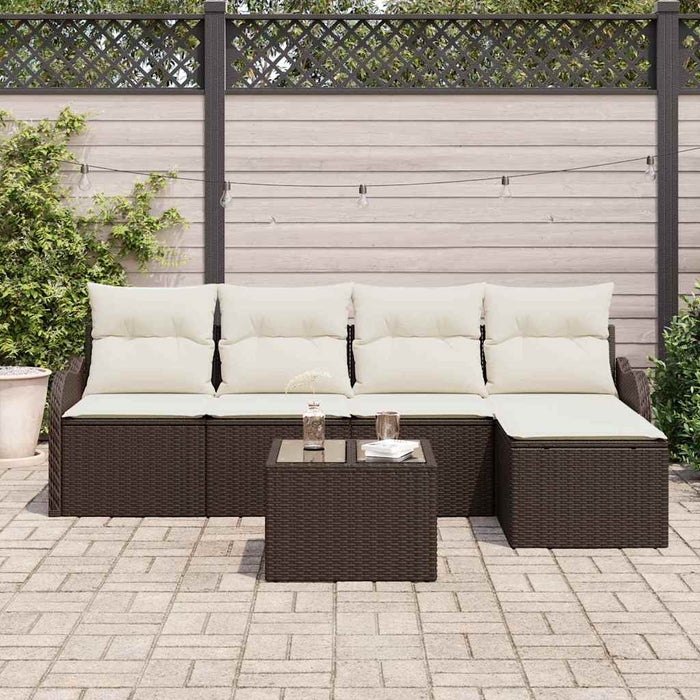 Set de canapele pentru grădină cu pernă 6 pcs Gri Rattan poli - WALTI WALTI