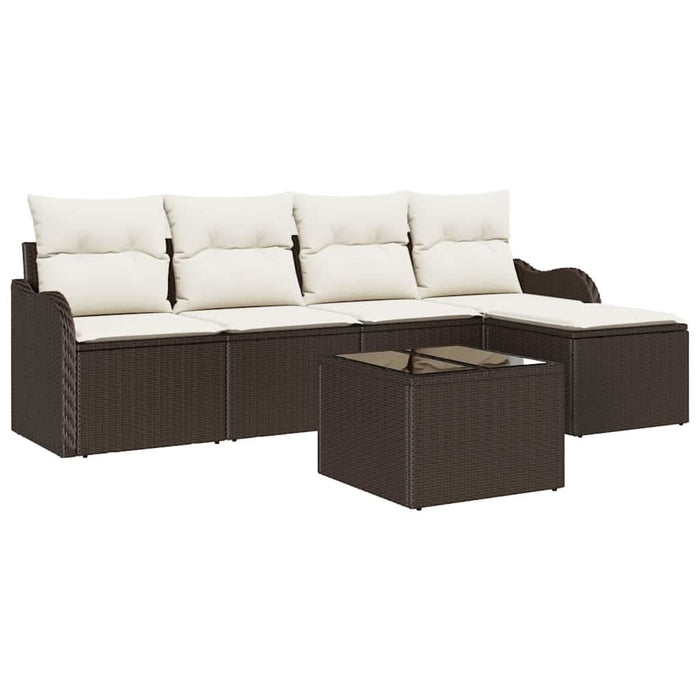 Set de canapele pentru grădină cu pernă 6 pcs Gri Rattan poli - WALTI WALTI