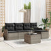 Set de canapele pentru grădină cu pernă 6 pcs Negru Rattan poli - WALTI WALTI