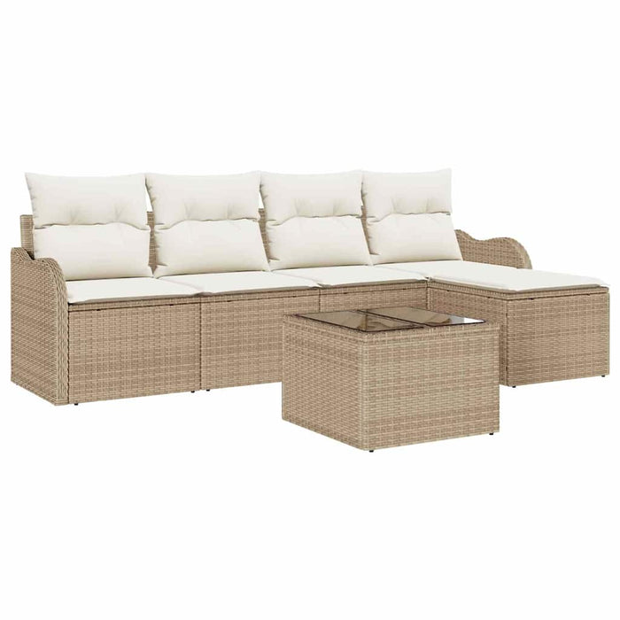 Set de canapele pentru grădină cu pernă 6 pcs Maro Rattan poli - WALTI WALTI