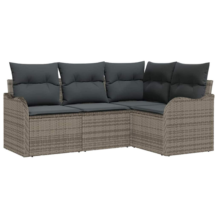 Set de canapele pentru grădină 4 pcs Gri poliratan - WALTI WALTI