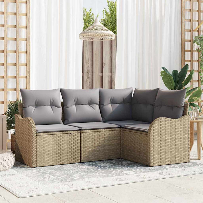 Set de canapele pentru grădină 4 pcs Bej poliratan - WALTI WALTI