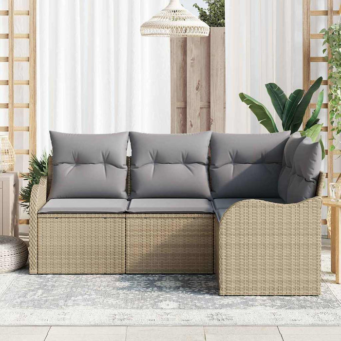 Set de canapele pentru grădină 4 pcs Bej poliratan - WALTI WALTI