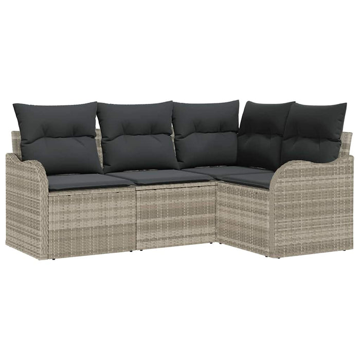 Set de canapele pentru grădină 4 pcs Gri deschis Rattan poli - WALTI WALTI