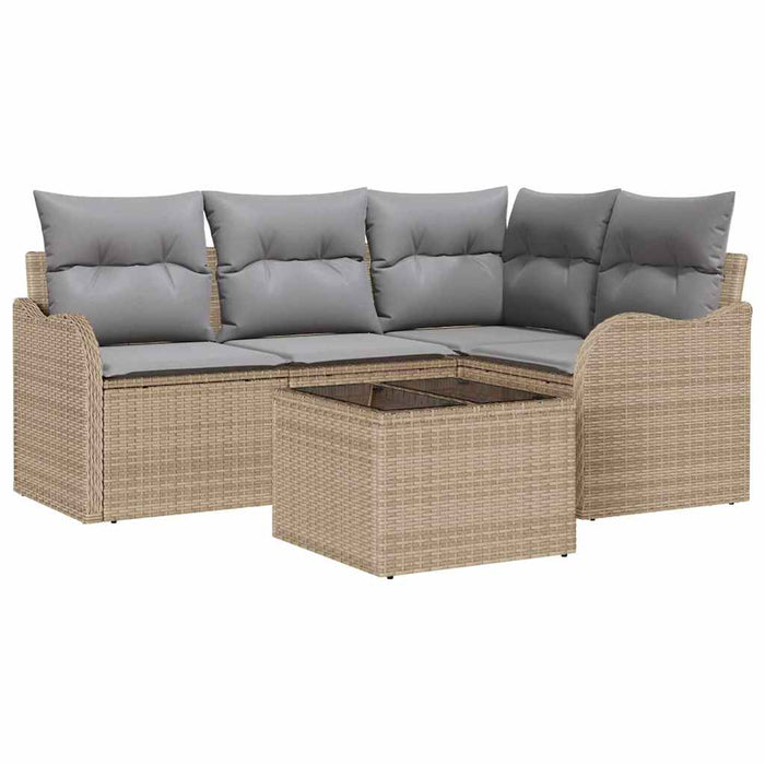 Set de canapele pentru grădină 5 pcs Negru poliratan - WALTI WALTI