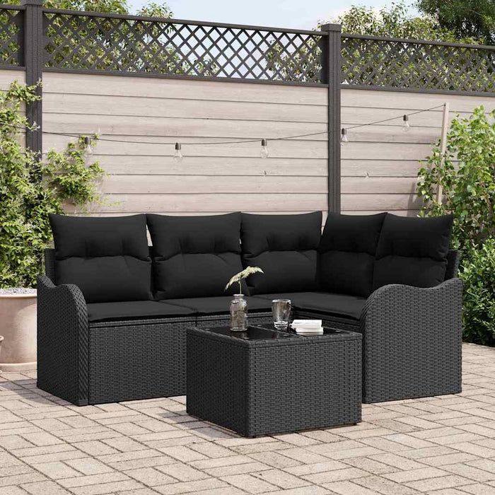 Set de canapele pentru grădină cu pernă 5 pcs Bej Rattan poli - WALTI WALTI