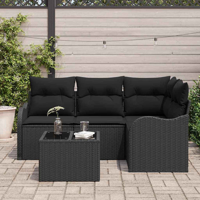 Set de canapele pentru grădină cu pernă 5 pcs Bej Rattan poli - WALTI WALTI