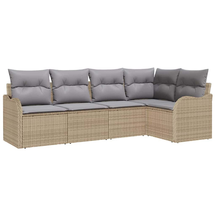 Set de canapele pentru grădină cu pernă 5 pcs Bej Rattan poli - WALTI WALTI