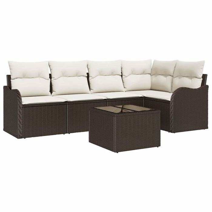 Set de canapele pentru grădină cu pernă 6 pcs Gri Rattan poli - WALTI WALTI