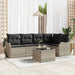 Set de canapele pentru grădină cu pernă 6 pcs Gri Rattan poli - WALTI WALTI