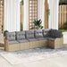 Set de canapele pentru grădină cu pernă 6 pcs Bej Rattan poli - WALTI WALTI