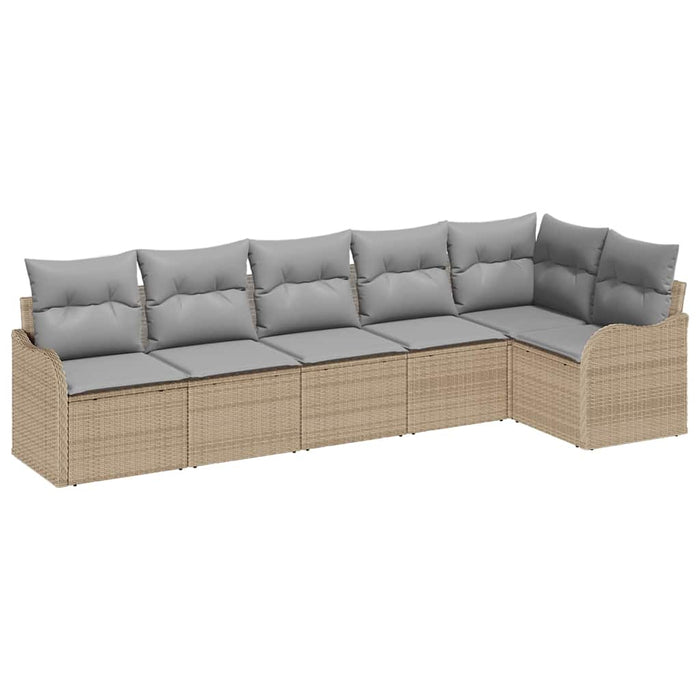 Set de canapele pentru grădină cu pernă 6 pcs Bej Rattan poli - WALTI WALTI