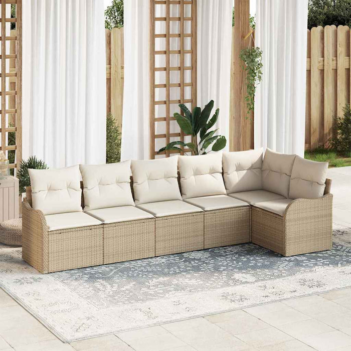 Set de canapele pentru grădină cu pernă 6 pcs Bej Rattan poli - WALTI WALTI