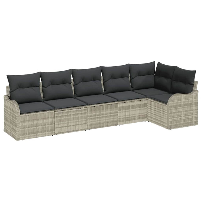 Set de canapele pentru grădină 6 pcs Gri deschis Rattan poli - WALTI WALTI