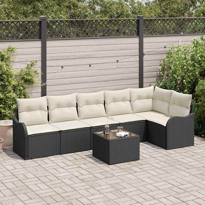Set de canapele pentru grădină cu pernă 7 pcs Maro Rattan poli - WALTI WALTI