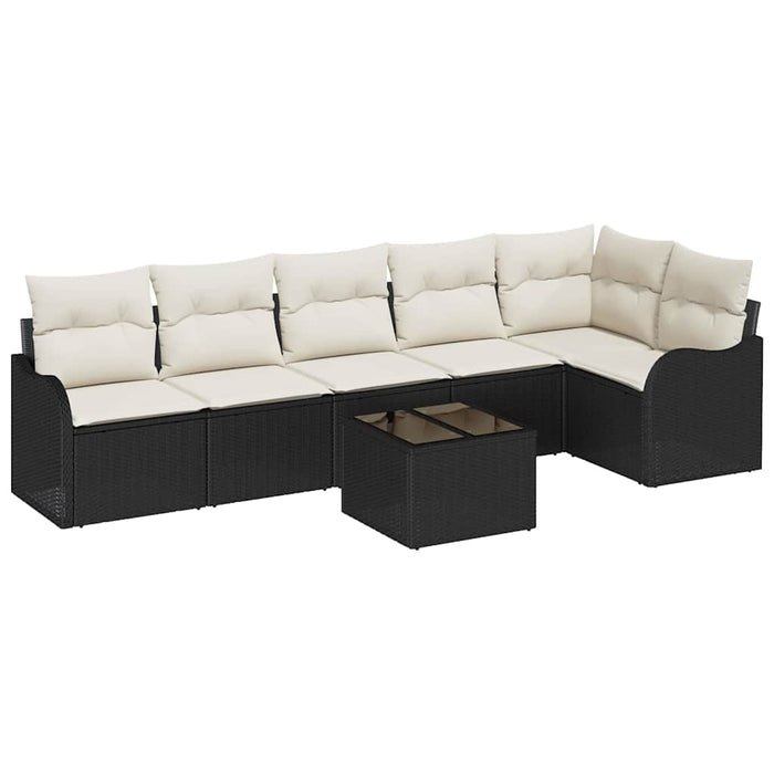 Set de canapele pentru grădină cu pernă 7 pcs Maro Rattan poli - WALTI WALTI