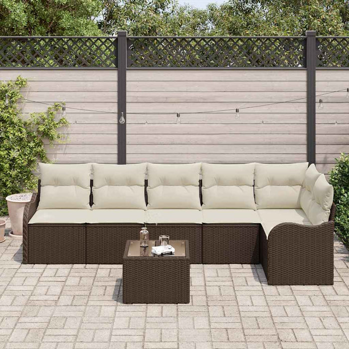 Set de canapele pentru grădină cu pernă 7 pcs Gri Rattan poli - WALTI WALTI